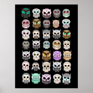 Illustraties van kleine eigenaars bevestigen poster