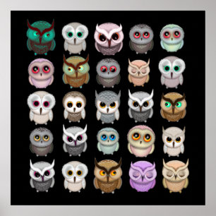 Illustraties van kleine eigenaars weergeven Kunst Poster