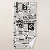 Illustraties van kranten met voorpaginakantiewerk badhanddoek (Badhanddoek)