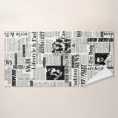 Illustraties van kranten met voorpaginakantiewerk badhanddoek (Badhanddoek)