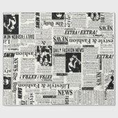 Illustraties van kranten met voorpaginakantiewerk cadeaupapier (Vlak)