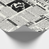 Illustraties van kranten met voorpaginakantiewerk cadeaupapier (Hoek)