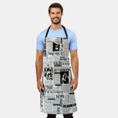 Illustraties van kranten met voorpaginakantiewerk schort (Gedragen)