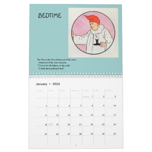 Illustraties van Moeder Goose Kalender (Jan 2026)