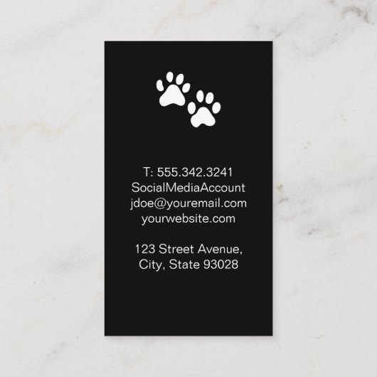 Illustraties van Mooie Puppies | Dierenservices Visitekaartje (Achterkant)