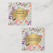 Illustraties van natuurlijke ventilatoren vierkante visitekaartje (Voorkant / Achterkant)