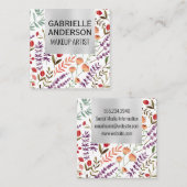 Illustraties van natuurlijke ventilatoren vierkante visitekaartje (Voorkant / Achterkant)