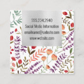 Illustraties van natuurlijke ventilatoren vierkante visitekaartje (Achterkant)