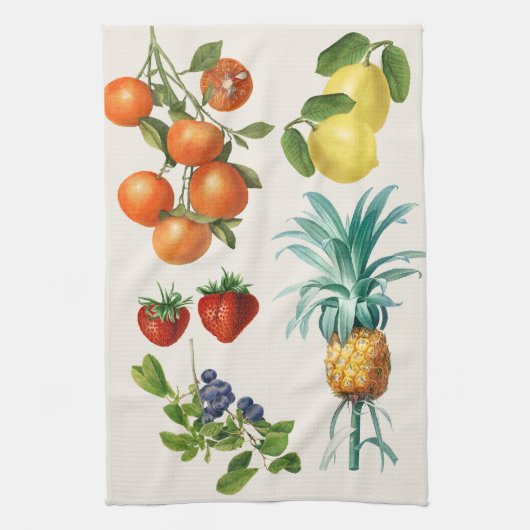 Illustraties van oud fruit theedoek (Verticaal)