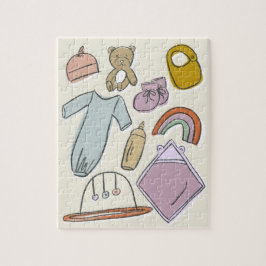 Illustraties van pasgeborenen legpuzzel