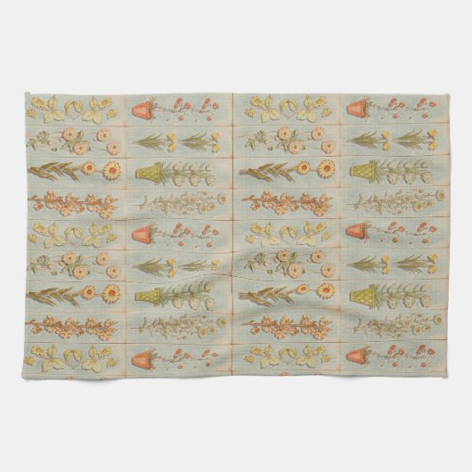  illustraties van Planten Theedoek (Horizontaal)