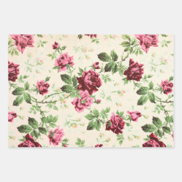  illustraties van rozen op neutrale basis inpakpapier vel