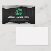 Illustraties van schoonmaakservice-apparatuur visitekaartje (Voorkant / Achterkant)