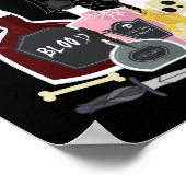 Illustraties van Skulls en Potions Happy Halloween Poster (Hoek)