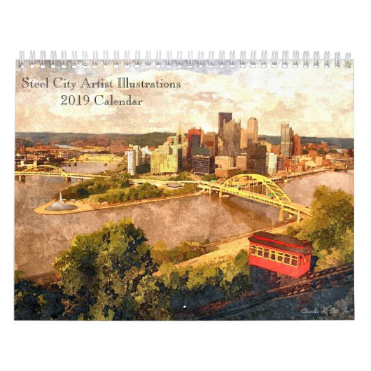 Illustraties van staalStad Kunstender 2019 Agenda Kalender (Hoes)