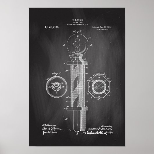 Illustraties van streepjespalen Poster afdrukken v (Voorkant)
