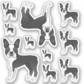 Illustraties van terrier Dog uit Black en White Bo Sticker (Voorkant)