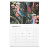 Illustraties van tropische bloemen, planten, vogel kalender (Jan 2026)