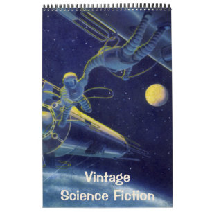 Illustraties van vintage sciencefiction, retro Sci Kalender