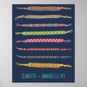 Illustraties van vriendschapsballetjes gepersonali poster