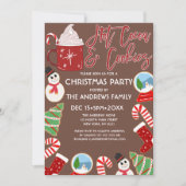 Illustraties van warme cacao en koekjes met kerstm kaart (Voorkant)