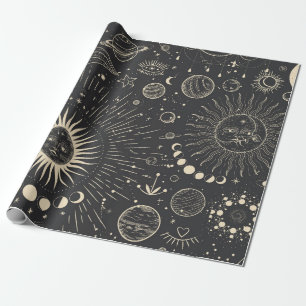 illustratieset van maanfasen. Verschil Cadeaupapier