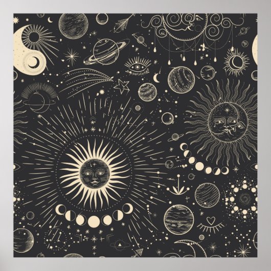 illustratieset van maanfasen. Verschil Poster (Voorkant)