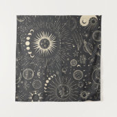  illustratieset van maanfasen. Verschil Wandkleed (Voorkant (horizontaal))