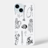 Illustratieset van menselijke anatomie in vintage  Case-Mate iPhone case (Achterkant)