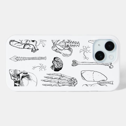 Illustratieset van menselijke anatomie in vintage  Case-Mate iPhone case (Achterkant (horizontaal))