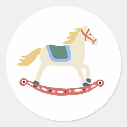Illustratiesticker van Rocking Horse Ronde Sticker (Voorkant)
