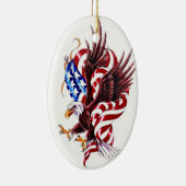 Illustratiestijl Eagle en American Flag Tatoo Keramisch Ornament (Rechts)