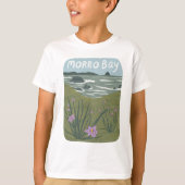 Illustratiestrand T Morro Bay Central California T-shirt (Voorkant)