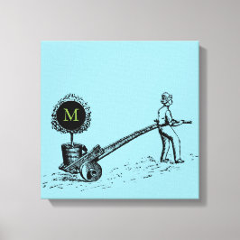  illustratiestructuur in een potmonogram canvas