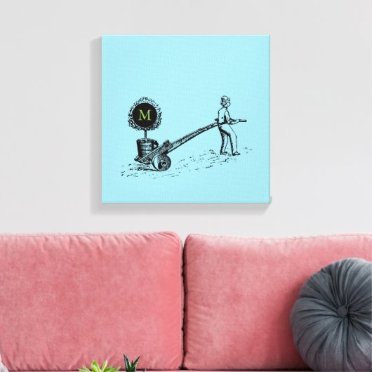  illustratiestructuur in een potmonogram canvas (Insitu (Woonkamer))