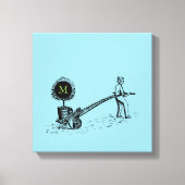  illustratiestructuur in een potmonogram canvas afdruk (Voorkant)