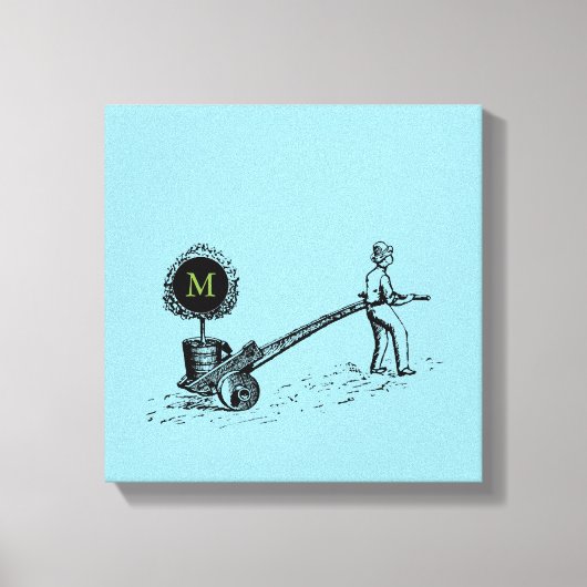  illustratiestructuur in een potmonogram canvas afdruk (Voorkant)