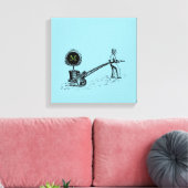  illustratiestructuur in een potmonogram canvas afdruk (Insitu (Woonkamer))