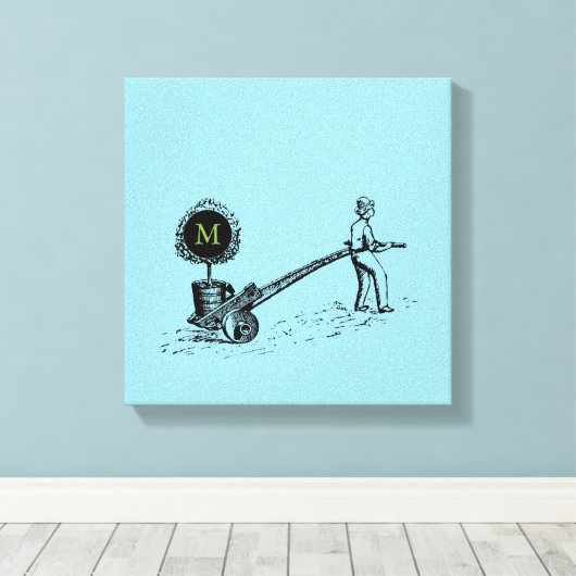  illustratiestructuur in een potmonogram canvas afdruk (Insitu (Houten vloer))