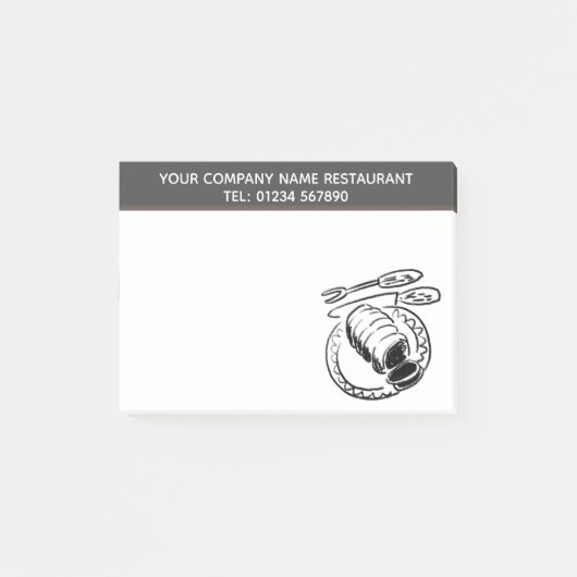 Illustratiethema van het restaurant Roast Beef Post-it® Notes (Voorkant)