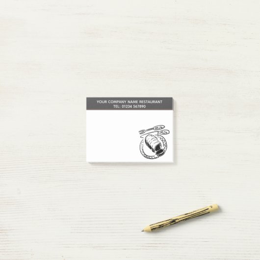 Illustratiethema van het restaurant Roast Beef Post-it® Notes (Op bureau)