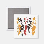 Illustratieve Afrikaanse danserachtergrond Magneet (Voorkant / Achterkant)