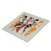 Illustratieve Afrikaanse danserachtergrond Tegeltje (Zijkant)