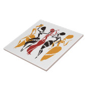 Illustratieve Afrikaanse danserachtergrond Tegeltje (Zijkant)