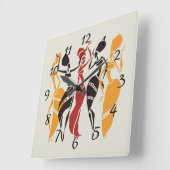 Illustratieve Afrikaanse danserachtergrond Vierkante Klok (Hoek)