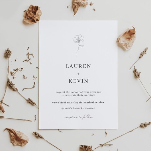 Illustratieve bloem, klassieke bruiloft invitati kaart