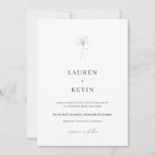 Illustratieve bloem, klassieke bruiloft invitati kaart (Voorkant)