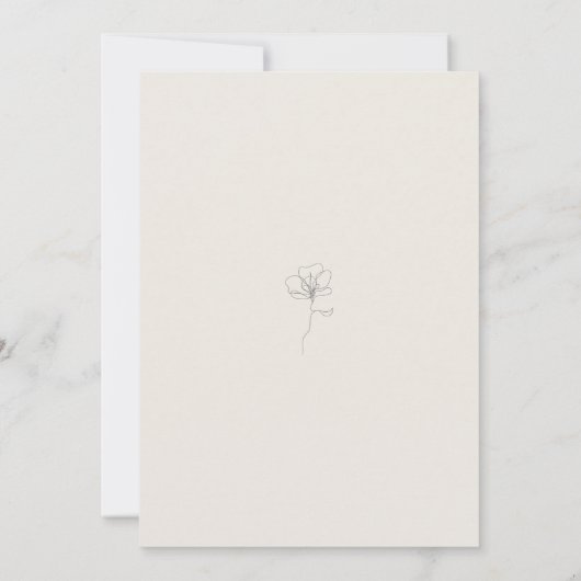 Illustratieve bloem, klassieke bruiloft kaart (Achterkant)