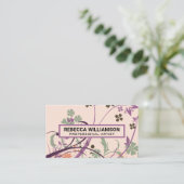 Illustratieve Bloemen Achtergrond Visitekaartje (Staand voorkant)