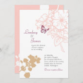 Illustratieve bloemen en vlinderridden kaart (Voorkant / Achterkant)